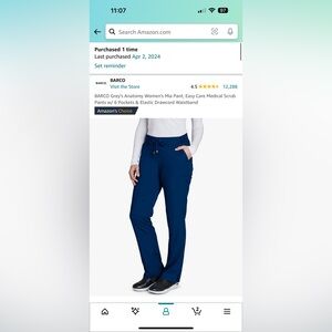 BARCO Grey's Anatomy Women's Mia Pant - XXS Petite NWT